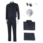 IMDAET Anime Cosplay Costume for Men Black Uniform Outfit for Halloween Party (With Wig, S)