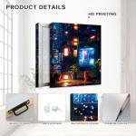 Japanese Night City Wall Art Cyberpunk Anime Posters for Boys Room Decor Abstract Colorful Neon Light Pictures Canvas Prints Paintings Cool Posters Street Pop Artwork Home Decorations 12x16” 3 Pieces