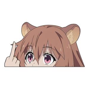 YUNEX 5.1 Inch Raphtalia Peeker Anime Car Stickers Cartoon DIY Decoraiton Window Laptop Bumper Trunk Motorcycle Waterproof Decals