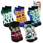 My Hero Academia Socks for Women - Bundle with 5 Pairs of No Show Socks Size 4-10 Plus Bookmark for Women, Teens | My Hero Academia Apparel Gift Set