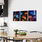 Japanese Night City Wall Art Cyberpunk Anime Posters for Boys Room Decor Abstract Colorful Neon Light Pictures Canvas Prints Paintings Cool Posters Street Pop Artwork Home Decorations 12x16” 3 Pieces