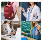 TJIUSI 4PCS Anime Badge Holder with Retractable Reel Funny Name Tag Card Holder Anime ID Badge Retractable Clip with Cute Alligator Clip for Nurses Student Teacher Women Men