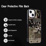 qizjio Vintage Japanese Phone Case Shockproof Protective Dark Aesthetic Collage Anime Phone Case for iPhone 14