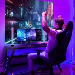 Anime Punk City Wall Tapestry for Bedroom, Japanese Futuristic Neon Night Street Cyberpunk Tapestries Aesthetic, Futurism Skyscraper Backdrop for Living Gaming Room Dorm Decor 51in X 60in