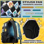 Pokemon Backpack for Kids Teens Pikachu Anime School Bag Daypack Backpacks for Daycare Sports School Supplies Gifts for Kids (Black/White)