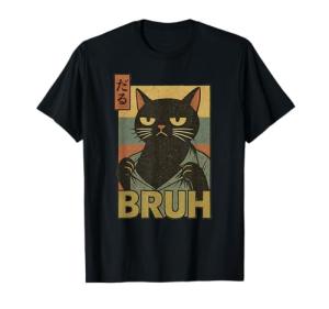 Funny Cat Bruh Teen Boys Girls Men Women Meme Japanese Anime T-Shirt
