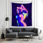 QGHOT Anime Girl Tapestry Nude Women Sexy Tapestry Blacklight Sex Art Tapestry Wall Hanging Black Light Tapestries Uv Glow in the Dark Hot Girl Poster for Adults Room Bedroom Dorm Wall Decor 60x50in