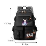 RETEN Anime Backpack School Bag with Multiple Pockets, Durable Nylon Daypack for Anime Enthusiasts, Students & Daily Commute Black