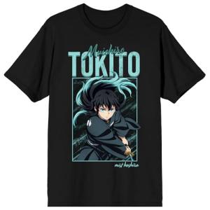 Demon Slayer Infinity Castle Muchichiro Tokito Adult Black Crew Neck Short Sleeve T-Shirt-Large
