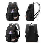 RETEN Anime Backpack School Bag with Multiple Pockets, Durable Nylon Daypack for Anime Enthusiasts, Students & Daily Commute Black