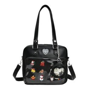 ZAROXOXS Ita Bag Crossbody Handbags Kawaii Shoulder Purse Square Backpack with Insert Anime Pins Display