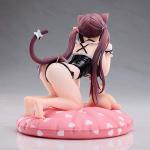 Wahohousee Anime Figures 5.71in 1/7 Scale Anime Girl Figure with Cat and Pink Cushion, Magnetic Fastening, Girl Cute Figures Model Collection Model, Anime Fans Desktop Decoration Gift for Adult