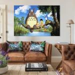 ZXZHE My Neighbors Poster Totoro Anime Movie Canvas Wall Art Posters And Prints Room Aesthetic Bedroom Office Decor Unframe 20x30inch(50x75cm)