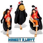 One Piece Luffy Action Figure Set with Flag
