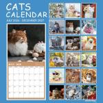 2025 Calendar - Wall Calendar 2025, Jan. 2025 - Dec. 2025, 12" x 24" (Open), 2025 Wall Calendar with Unruled Blocks - Cutie Cat