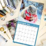 2025 Calendar - Wall Calendar 2025, Jan. 2025 - Dec. 2025, 12" x 24" (Open), 2025 Wall Calendar with Unruled Blocks - Cutie Cat