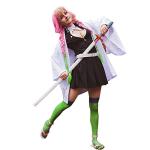 Nuoqi Mitsuri Kanroji Cosplay Outfit Mitsuri Cosplay Costume Womens Anime Robe Kimono Uniform Suit XL White