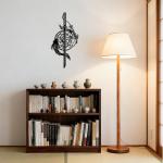 YATEASLU Samurai Sword & Koi Fish Metal Wall Decor - Japanese Inspired Art, Black Metal Wall Art for Home, Office(15.75x7.68in,Black)