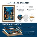 Framed Japanese Wall Art, Asian Tokyo Tea House Canvas Wall Decor Painting, Cool Japanese Night Posters Prints Pictures for Bedroom Living Room Bathroom Home Decor 12x16 Inch