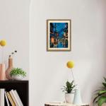 Framed Japanese Wall Art, Asian Tokyo Tea House Canvas Wall Decor Painting, Cool Japanese Night Posters Prints Pictures for Bedroom Living Room Bathroom Home Decor 12x16 Inch