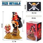 One Piece Luffy Action Figure Set with Flag
