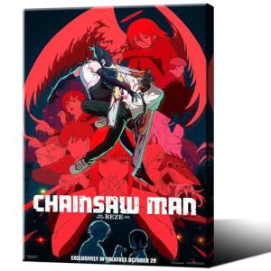 Framed Anime Chainsaw Man Poster For Fans Kids Birthday Gifts-Manga Lovers Posters Canvas Art Print Manga Picture For Teen Girls/Boys Room Bedroom Wall Decor
