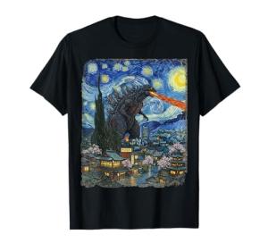 Kaiju Monster Japanese Vangogh starrynight Vintage T-Shirt