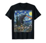 Kaiju Monster Japanese Vangogh starrynight Vintage T-Shirt