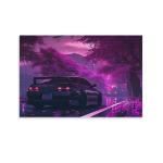 FeoYoed Wall Art Posters Anime Jdm Car S13 Purple Flowers Static Modern Aesthetic Decor Prints for Bedroom Living Room Office with Premium Fade Resistant Canvas 12x18inch(30x45cm)