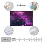 FeoYoed Wall Art Posters Anime Jdm Car S13 Purple Flowers Static Modern Aesthetic Decor Prints for Bedroom Living Room Office with Premium Fade Resistant Canvas 12x18inch(30x45cm)