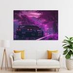 FeoYoed Wall Art Posters Anime Jdm Car S13 Purple Flowers Static Modern Aesthetic Decor Prints for Bedroom Living Room Office with Premium Fade Resistant Canvas 12x18inch(30x45cm)