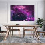 FeoYoed Wall Art Posters Anime Jdm Car S13 Purple Flowers Static Modern Aesthetic Decor Prints for Bedroom Living Room Office with Premium Fade Resistant Canvas 12x18inch(30x45cm)