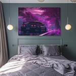 FeoYoed Wall Art Posters Anime Jdm Car S13 Purple Flowers Static Modern Aesthetic Decor Prints for Bedroom Living Room Office with Premium Fade Resistant Canvas 12x18inch(30x45cm)