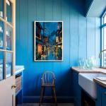 Tokyo Tea House Canvas Wall Art Japanese City Street Coffee Decor painting Pictures Ukiyo-e Illustration Anime Posters Prints for living room Bathroom Bedroom Office Hallway Home Decoration