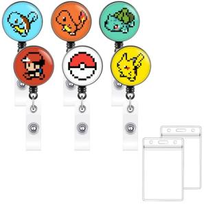 Cute Anime Badge Reel and Name Tag Set