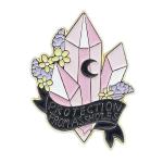 Protection From Assholes Enamel Pin Remark Protecting Girls Pretty Crystal Brooch Witch Moon Amulet Metal Badge Cartoon Anime Backpack pin buckle