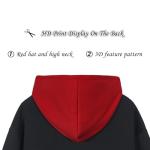 IOPBOT Unisex Anime Hoodie Cosplay Costume Men Black 3D Novelty Hooded Sweatshirt Pullover Jacket Outerwear Coat for Women (XL-Black)