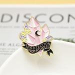Protection From Assholes Enamel Pin Remark Protecting Girls Pretty Crystal Brooch Witch Moon Amulet Metal Badge Cartoon Anime Backpack pin buckle