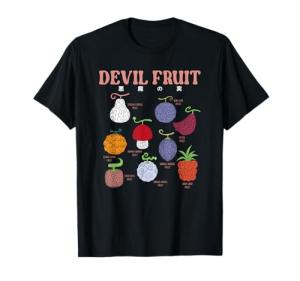 One Piece Anime Devil Fruit Varieties Illustration T-Shirt