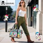 Tokidoki Unicorno Weekender Bags for Women travel Expandable Carry on Bag with Trolley Sleeve Foldable Duffle for Work (Green)
