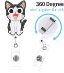 Cute Anime Cat Badge Reel Holder for ID Cards