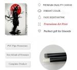 3Pcs Japanese Wall Art Japan Warrior Figure Wall Decor Armored Samurai Posters Prints Asian Cherry Ninja Painting Pictures for Living Room Bedroom Canvas Unframed