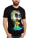 INTO THE AM Brain Invader Men's Tee - Nature Themed Graphic T-Shirts (Black, Large)