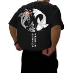 Kelxjia Oversized Graphic Tshirts for Men Japanese Streetwear Shirts Vintage Harajuku T Shirts Drop Shoulder Designer Tees(Black,M)