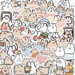 60 PCS Cute Cat Mouse Stickers - Kawaii Anime Cartoon Stickers, Indoor Decor Gifts Vinyl Waterproof Party Favor Supplies Gifts (Cute)