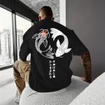 Kelxjia Oversized Graphic Tshirts for Men Japanese Streetwear Shirts Vintage Harajuku T Shirts Drop Shoulder Designer Tees(Black,M)