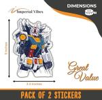 IMPERIAL VIBES - Gundam Love Sticker - Vinyl Decal Car – Indoor and Outdoor Use – Waterproof for Waterbottle Stickers, Laptop, iPad, Wall décor - Gundam Stickers for Car Bumper 2 Pack 5 inches Imp-109