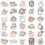 60 PCS Cute Cat Mouse Stickers - Kawaii Anime Cartoon Stickers, Indoor Decor Gifts Vinyl Waterproof Party Favor Supplies Gifts (Cute)
