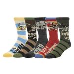 Bioworld One Piece (Live Action) Luffy, Zoro, Nami, Usopp and Sanji Mens Casual Crew Socks 4 Pack