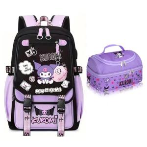 Roffatide Anime Print Business Casual Laptop Backpack Lunch Bag Shoulders Travel Hiking Daypacks Rucksack 17 Inch C